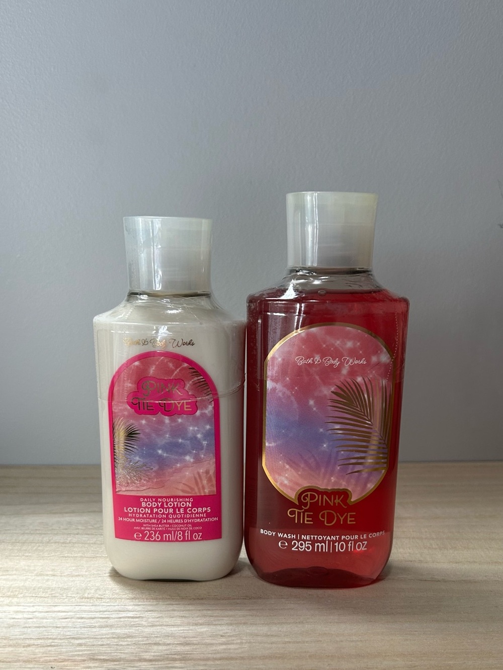 NEW Bath & Body Works Pink Tie Dye Body Lotion and Body Wash